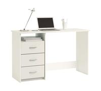 Miroytengo Escritorio Juvenil con Cajones y Hueco, Montaje Reversible, en Color Blanco o Roble/Blanco 123 cm Blanco - 123x76x50 cm