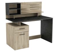 Miroytengo Escritorio Malicia Industrial Color Roble Kronberg y Sidewalk 122x123x60 cm Black/ wood -