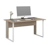 Miroytengo Escritorio, Mesa de Oficina, Mesa de Ordenador Veltis, Melamina Roble Japonés y Blanco Mate 150x73x80 cm Light wood 200.1