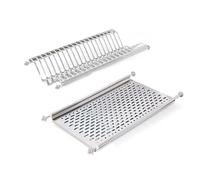 Miroytengo Escurreplatos para Módulos Altos de Acero para Cocina en Color Gris con Diseño 53,5/57x24 cm para Muebles de 60 cm