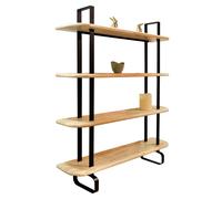 Miroytengo Estantería Alta Napi de Salón Estilo Industrial en Color Roble Nordish Claro y Negro con 4 Estantes 150x180x35 cm Light wood - black - 150x180x35 cm 150 x 180 x 35 cm