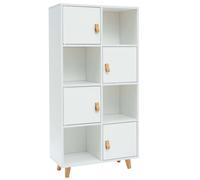 Miroytengo Estantería Anzio Blanca con 4 Puertas y 4 Estantes