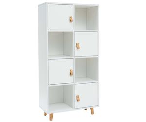 Miroytengo Estantería Anzio Blanca con 4 Puertas y 4 Estantes