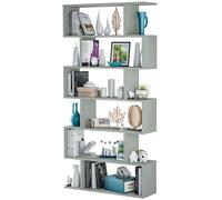 Miroytengo Estanteria Athena Alta Comedor Recibidor Decoración Color Blanco, Roble Canadian o Cemento 80x192x24 cm Gray