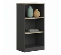 Estantería auxiliar nibis oficina estudio 3 estantes roble sonoma y gris antracita 60x116x40 cm