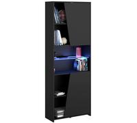Miroytengo Estantería Gaming con LED incluido color negro librería gamer 6 estantes estilo moderno mueble 180x67x28 cm
