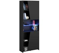 Miroytengo Estantería Gaming con LED incluido color negro librería gamer 6 estantes estilo moderno mueble 180x67x28 cm Black