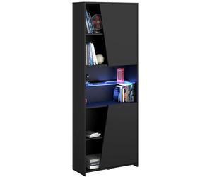 Miroytengo Estantería Gaming con LED incluido color negro librería gamer 6 estantes estilo moderno mueble 180x67x28 cm