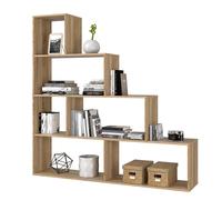 Miroytengo Estantería Klum en Color Blanco Brillo o Roble Canadian, Fabricada en Melamina, Mueble de Salón, 10 Espacios 145x145x29 cm Light wood - 145x145x29 cm
