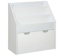 Miroytengo Estantería Librería Infantil con Cajón Mueble Dormitorio para Niños Color Blanco 63x70x30 cm White