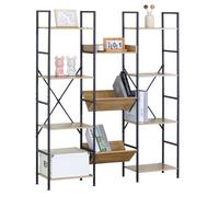 Miroytengo Estantería Librería Salón, Comedor, Oficina con 11 Estantes en Roble Sonoma y Negro 125x150x27 cm Light wood - black -