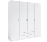 Miroytengo Armario Roma 4 puertas batientes y 2 cajones Blanco mate 216x198x53 cm