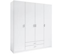 Miroytengo Armario Roma 4 puertas batientes y 2 cajones Blanco mate 216x198x53 cm
