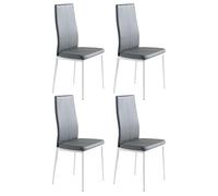 Miroytengo Juego 4 Sillas Salón Comedor Sora, Respaldo Alto, Asiento Acolchado Color Gris 98x42x47 cm