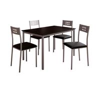 Miroytengo Juego de Comedor Mesa y 4 Sillas, Juego de Mesa Fija y 4 Sillas Cocina, Mesa Cristal Rectangular Negro Black