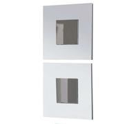 Miroytengo Juego de Dos Espejos Cajún Entrada Estilo Moderno Color Blanco 45x45x2 cm White - 49.45