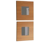 Miroytengo Juego de Dos Espejos Cajún Entrada Estilo Moderno Color Cerezo 45x45x2 cm Light wood