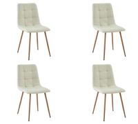 Miroytengo Juego de Sillas Comedor Portland, Sillas Tapizadas con Tela Beige y Patas Roble Metal 43x88x48 cm Beige - 4 pack