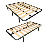 Miroytengo Juego Somier de Láminas 30x30 mm Conjunto 135x190 y 90x190 cm (con Patas) White - 135x190 cm