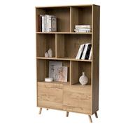 Miroytengo Libreria Salón Oslo 2 Puertas 6 Estantes Con Patas Color Roble Gold 100x180x30 cm Light wood - 197.8