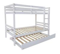 Miroytengo Litera juvenil Elephant con cama nido Blanco, madera de pino, contemporánea 199x154x104 cm
