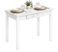 Miroytengo Mesa Cocina Extensible Bleca Libro 1 Cajón Blanco Gris Mármol 80x76x40-80 cm