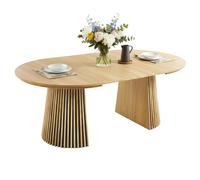 Miroytengo Mesa Comedor Extensible Redonda Árbol Salón Roble Claro 120-160-200x75x120 cm