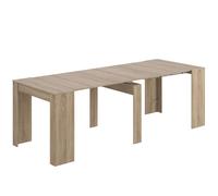 Miroytengo Mesa Consola Extensible Train Multiestancia Estilo Contemporáneo en Color Blanco, Cemento o Roble Canadian con 5 Posiciones 51-237x90 cm Light wood
