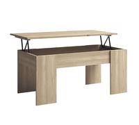 Miroytengo Mesa De Centro Elevable Basic salón en Color Roble Natural echa de Melamina 100x50 cm