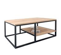 Miroytengo Mesa de Centro para Salón Rus con Base Inferior Negro y Roble Safir 105x42x0 cm