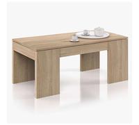 Miroytengo Mesa de Centro Salón Comedor con Tapa Abatible Kendra Melamina Roble Canadian 100cm
