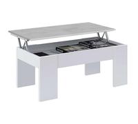 Miroytengo Mesa de Centro Salón Comedor Leens Estilo Industrial Color Blanco Artik y Gris Cemento 100x50 cm
