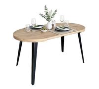 Miroytengo Mesa de Comedor Extensible Redonda Berg 3 Posiciones hasta 6 comensales 80/120/160x80x76 cm