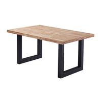 Miroytengo Mesa de comedor Lis en color roble nordish y negro diseño industrial para comedor 160x100x75 cm Black/ wood