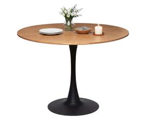 Miroytengo Mesa De Comedor Redonda Fija Elias Roble y Negro 102x102 cm Black/ wood -