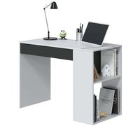 Miroytengo Mesa de Escritorio Masster con 1 Cajón en Blanco Artik y Gris Antracita con estilo Moderno 73x101x50 cm