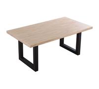 Miroytengo Mesa de Salón Comedor Indú Fija en Roble Nordish y Negro Mate 180x100x76 cm Black/ wood - 388.7