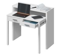 Miroytengo Mesa Escritorio desplegable en Color Blanco Artik/Roble Canadian, Blanco Artik/Cemento o Blanco Artik 98x87x36 cm Blanco/ Madera - 98x87x36 cm
