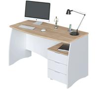 Miroytengo Mesa Escritorio Estil Despacho Blanco Artik y Roble Canadian 136x67x74 cm Blanco/ Madera -