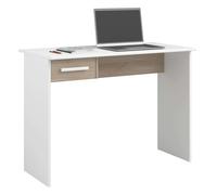 Miroytengo Mesa Escritorio Juvenil Modelo Riviera en Color Blanco Mate y Roble Japonés 101 cm