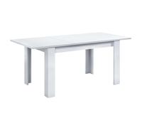 Usinestreet Mesa de comedor extensible Kendra – Blanco Artik y Gris Cemento 140-190×90×78 cm