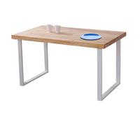 Miroytengo Mesa Fija Nature En Roble Nordish Y Blanco 140x80 cm De Comedor White/ wood -