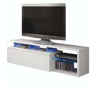 Miroytengo Mesa para TV con led incliído blanco brillo 150x43x41 cm White