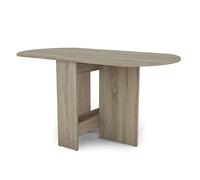 Miroytengo Mesa Plegable de Comedor, Mesa de Cocina Redonda Alas Abatibles Sand Roble Sonoma 150x75x80 cm