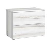 Miroytengo Mesita de Noche 2 cajones, Mesita Habitación Lyon Dormitorio 54x43x34 cm Blanco Albo