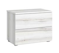 Miroytengo Mesita de Noche 2 cajones, Mesita Habitación Lyon Dormitorio 54x43x34 cm Blanco Albo Blanco -