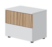 Miroytengo Mesita de noche Ethna color Natur y blanco Artik 50x42x34 cm White/ wood -