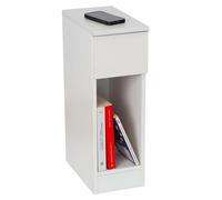 Miroytengo Mesita de Noche Slim para Dormitorio Estilo Contemporáneo en Color Blanco 1 Cajón y 1 Hueco 60x35x24 cm
