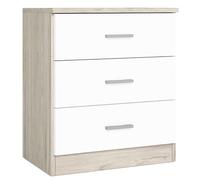 Miroytengo Mesita Noche Couple para Dormitorio Estilo Natural en Color Roble Sahara con 3 Cajones 50x58x33 cm