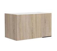 Miroytengo Módulo Cocina Arko Superior Estilo Industrial en Color Roble Áspero y Negro con 2 Puertas y 1 Estante Interno 60x36x36 cm